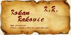 Kokan Raković vizit kartica